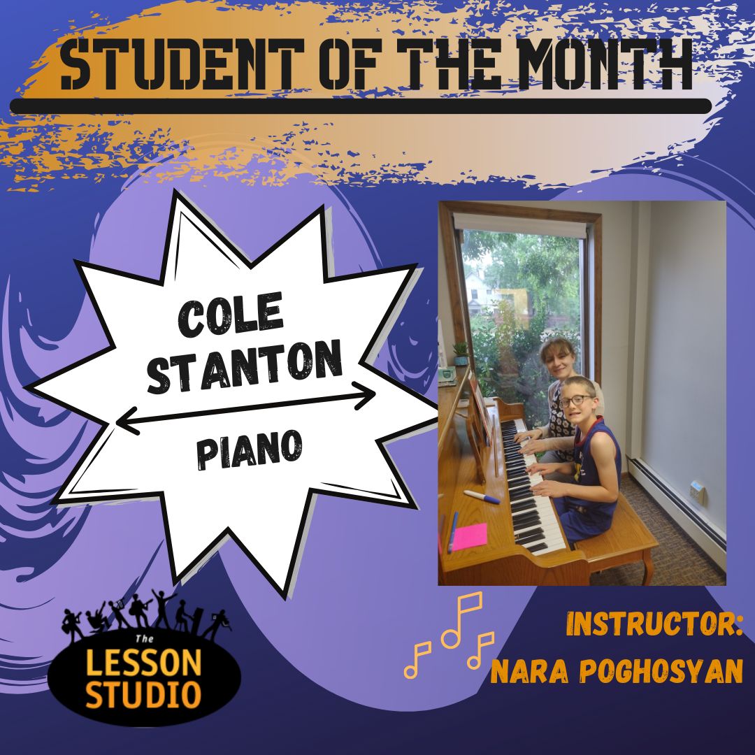 The Lesson Studios June Student of the month - Cole Stanton