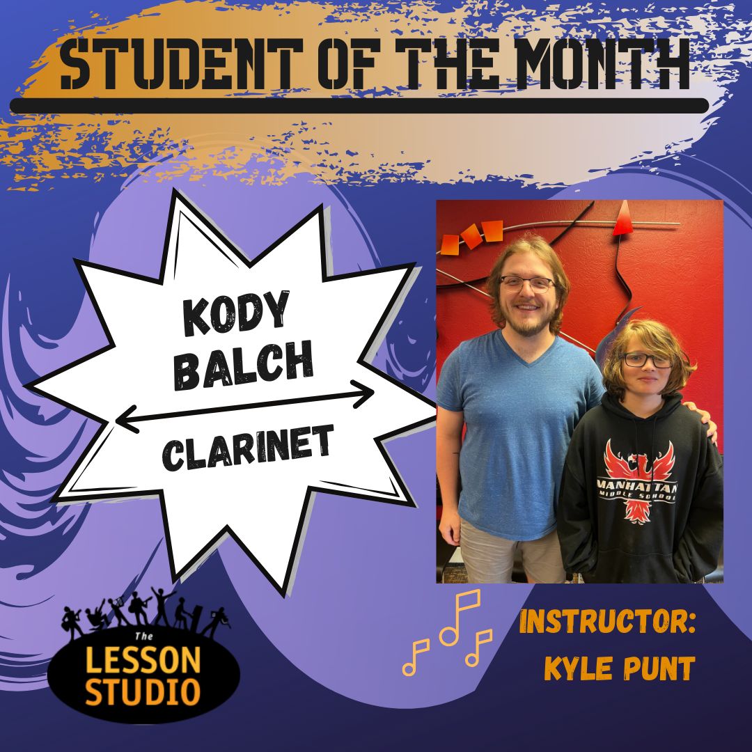 The Lesson Studio Student of the Month Kody Balch